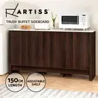 Artiss Buffet Sideboard Cupboard Cabinet Marble Style Tabletop Walnut White