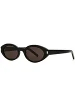 Saint Laurent Oval-frame Sunglasses, Designer Sunglasses, Black One Size