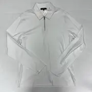 $220 New VINCE Men's Small S Casual White Long Sleeve 1/4 Zip Pullover Shirt