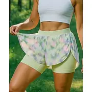 Women's Running Shorts shorts with tights 2 in 1 Elastic Waistband Shorts Sports Outdoor Casual Quick Dry Lightweight Breathable Tennis Golf Running Regular F