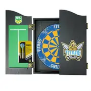 Gold Coast Titans NRL Dart Board and Cabinet Set