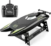 huanzhi RC Racing Boat for Adults - 2.4 GHz RC Boat High Speed Electronic Remote Control Boat for Kids Black