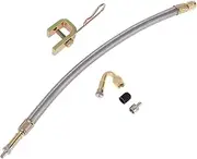 X AUTOHAUX 1 Set 45 Degree Copper Tire Valve Extension with Flexible Stainless Steel 300mm Tyre Valve Inflation Adapter for Car Motorcycle RV Truck Bike