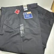 Dockers Original Khaki No Wrinkles Twill Black Pants 40 X 30 Loose Fit Pleated