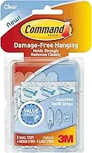 Command Assorted Refill Strips, Clear, 8-Small, 4-Medium, 4-Large