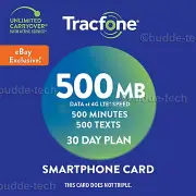 TracFone eBay Exclusive - Budget Plan 30 service days 500mb data 500texts 500min