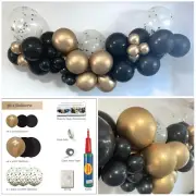 Balloon Garland Arch DIY Kit 1.7m - Black Gold Birthday Wedding Party