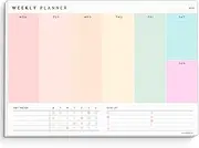 Weekly Planner Notepad - Daily, Weekly Schedule, To Do List Desk Pad, Productivity Planner & Time Management, ADHD Planner | 50 Undated Tear Away Sheets | A4 Colorful