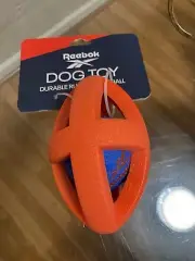 NEW! REEBOK BLUE RUBBER FOOTBALL FETCH BALL DOG TOY!