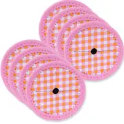 8x Splosh Picnic 9.5cm Retro Check Wine Glass Round Coaster Table Protector Pad