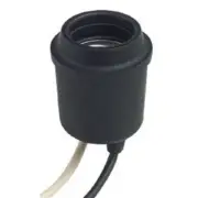 (25)-Leviton Keyless Medium Base Black Lamp Socket 003-00124-00D