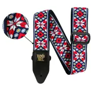 Ernie Ball Guitar Strap / Bass Strap TAOS FIRE RED Jacquard W-Leather Ends 4639