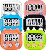 Kitchen Timer,6 Piece Multi-Function Electronic Timer,H HOME-MART Magnetic Digital Timers Big LCD Display The Loud/Silent Switch Countdown Timer