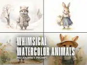 Whimsical Watercolor Animals Midjourney Prompt - Customizable and tested AI