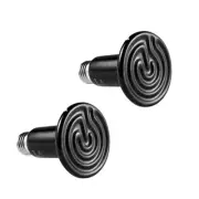 2X Infrared Ceramic Heat Lamp Emitter Bulb Reptile Pet Chicken Brooder Light Set