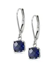 MaxColor 10K 2.10 ct. tw. Lab-Grown Blue Sapphire Earrings