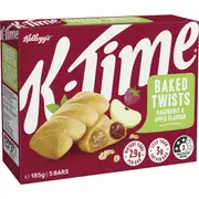 Kellogg's K Time Baked Twists Raspberry & Apple Flavour Snack Bars 5 pack