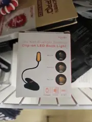 hooga Red Book Light, Rechargeable Clip On 3 Settings LED Light for Reading New