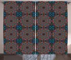 Arabesque Mandala Curtains 2 Panel Set Decoration 5 Sizes Window Drapes