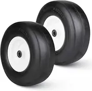 Flat Free Mower Tire w/Steel Wheel 13x5.00-6 for 36""-46"" Deck Residential Riding Lawn Mowers Tractor - Hub 3.25""-5.9"" with 3/4"" Greased Bushing 135006 T161 (2 Pack)