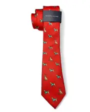 NWT TOMMY HILFIGER Labrador Retriever Christmas Puppies Holiday Red Boys Tie