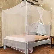 Sekey Mosquito Net for Single/Double Bed, Box Shape, Mesh Insect Net with Quick and Easy Installation (L220 x W 200 x H 200 cm, Double Bed, Double Openings)