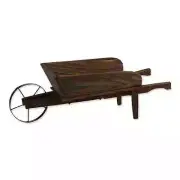 Country Flower Cart Planter Garden Outdoor Yard Wood Lawn Decor Wheelbarrow Pot