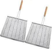 UTHCLO 2pcs Toast Rack Grill Camping Cooking Tool Compact Baking Tray Barbecue Utensil Tool Barbecue Tools Camping Bread Toaster Utensils Barbecue Steel Racks Stainless Steel Silver