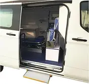 MOMOAU Van Caravan Electric Aluminum Sliding RV Step Entry Door Side Foot Step for Travel Trailer Motorhome Camper with LED Lighting