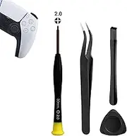 Cleaning Repair Tool Kit for PS5, PS4, PS3, PS2, PS1 Playstation Controller with Paddles, Crossed Screwdriver PH00(+2.0) with Tweezer, Plastic Safe Pry Bar, Triangle Paddle, Part Accessories(PS-4pc)