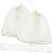 GANAZONO 10Pcs Drawstring Brew Bags Mesh Cooking Pouches for Soup Spices Tea and Crafts Reusable Filter Bags for Kitchen Home Use Unbleached