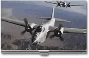 [VFMKT] Slim Metal Business Card Holder Portable Business Card Case Pocket Name Card Holder US Army Plane Wallet for Men Women Office Travel, style, One Size