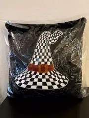MacKenzie Childs WHICH WITCHES HAT PILLOW Spider Webs Beaded HALLOWEEN NEW +TAG