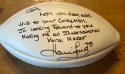 HOWIE LONG 75 Hand Signed Authentic NFL Wilson Football FIRESTORM MOVIE PROMO