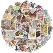 Vintage Stickers, 50 Scrapbook Stickers Vintage Diary Supplies, Vinyl7447