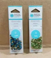 Martha Stewart Crafts 3mm Rhinestones 35424 Amazonite & 35429 Peridot Blue Green
