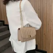 Quilted Chain Strap Crossbody Bag Green - One Size