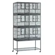Flyline Triple-Double Breeding Bird Cage for Canary Parakeet Cockatiel Lovebird Finch