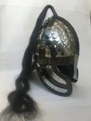 Wearable Viking Medieval Knight Armour Helmet Silver Finish Halloween Costume