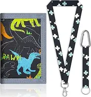 [Nnicorns] Children's Neck Pouch, Mini Wallet with Key Ring & Lanyard, Tri-Fold Wallet Boys for School, Travel & Leisure