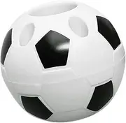 Pen Holder Football Shape Desktop Pencil Storage Organizer Container Table Decor Black and White