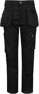 TuffStuff - Proflex Work Trousers - Cargo Trousers - Slim Fit - Full Stretch Fabric - Work Trousers for Men - Triple Stitched Seams - Mens Work Trousers, Black, 32W Long