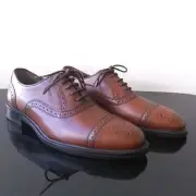 Johnston & Murphy Men's Daley Cap Toe in Nice Tan Full Grain Leather