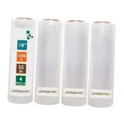 4 Rolls 18" x 1500 Ft Stretch Wrap Heavy Duty, Industrial Strength Shrink