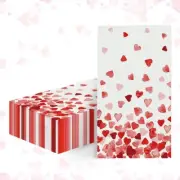 50 Valentine Disposable Paper Decorative Guest Napkins, Tiny Love Hearts Hand...