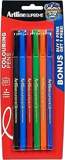 Artline 102235 0.6 mm Supreme Fineliner Pens 6 Pack, Assorted
