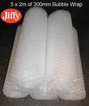 20m x 300mm Bubble Wrap (10 x 2m rolls) JIFFY Small Bubble Protective Packaging