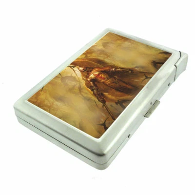 Medieval Knight D8 Cigarette Case with Built in Lighter Metal Wallet