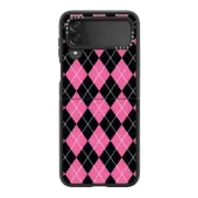 Galaxy Z Flip4 Impact Hinge Case Pink Argyle