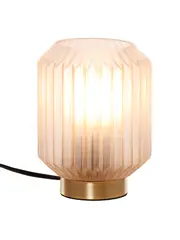 Clancy 1 Light Table Lamp in Brass with White Glass Shade